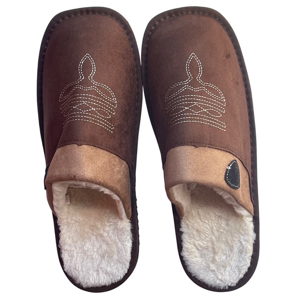 New Mens Size 10-10.5 Cowboy Boot Slippers by Cloggs